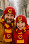 Children's Wool with Red Lion Figure - Beanie with Punch Detail