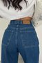 Women's Jeans Knee Length Summer Loose Navy Blue Denim Shorts - 5