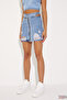 Women's Jeans Zippered Ripped Blue Mini Denim Skirt - 3