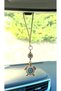 Gilded White Turtle Metal Evil Eye Beaded Car Mirror Ornament Car Charm Evil Eye Protection - 2