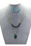 Special Design Original Natural Emerald Pendant Gold Steel Necklace Heart Drop - 7