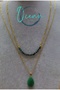 Special Design Original Natural Emerald Pendant Gold Steel Necklace Heart Drop - 6