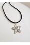 Flower Black Natural Stone Necklace 45 cm - 5