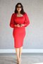 Women's U Collar Sleeves Tulle Collar Stone Detail Evening Dress (Color) - 8