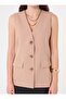 Vest with Hidden Pocket Detail - Stone Color-Refka - 5