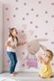 Cute Bunny Girl in Pink Overalls and Baby Room Wall Sticker Set