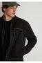 Zippered Black Shirt Loose Fit / Relaxed Fit 0211154-900 - 5
