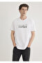 Logo Printed White T-Shirt Regular Fit / Normal Cut 0610948-620 - 2