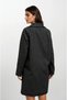 Women's Anthracite Single Button Double Pocket Lined Stylish Cashmere Coat Hzl23W-Bd190851 - 4