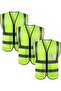 AUTO FAMILY High Visibility Safety Vests with Reflective Strips XXL– Pack of 3