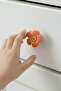 Yavruağzı Papatya Children's Room Furniture Handle - Single Screw - Polyester Cabinet and Drawer Handle - 2