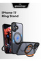 360° Rotating Ring Stand Magnetic Case Compatible with iPhone 17 – Black