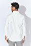 Slim Fit Flamlı Shirt - White |   Mes111363-01 - 5