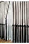 Slub Milano Adde Panel Background Curtain Gray Anthracite Striped Single Wing Closely Pleated Jacquard 100 X 260 - 6