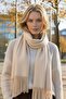 Women's Soft Textured Tasseled Winter Boucle Scarf Shawl - 6