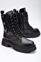 Bianca Women's Boots Thick Serrated Sole Zipper Lace-up Daily Boots - 3