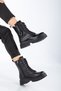 Bianca Women's Boots Thick Serrated Sole Zipper Lace-up Daily Boots - 2