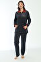 Women's Plus Size Cotton Zippered Velvet Tracksuit Set 2267 - 4