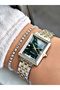 Ferrucci̇ (Gold and Silver) - Minimal Design Green Inner Dial Jubilee Band Women's Wristwatch