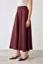 Mi̇ra Scuba Six-Piece Flared Skirt Burgundy - 4
