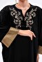 Women's Embroidered Plus Size Hijab Velvet Dress - 5