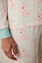 Gardenya Cute Flowers Thermal Effect Crew Neck Long Sleeve Pajama Top - 4