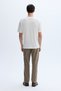 Men's Stone Color Comfort Fit Printed Crew Neck T-Shirt - 2