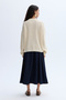 Women's Khaki Crew Neck Sweater - 2