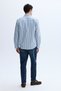 Men's Blue Striped Regular Fit Long Sleeve Shirt - 2