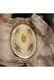 ESTERHOMEDECOR Brass-framed oval original Italian rosewood tray medium size 30*50cm single piece