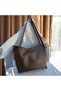 Large Size Soft Leather Women's Shoulder Bag - 5