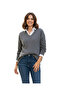 Women's Anthracite V-Neck Stylish Knitwear Sweater - 3