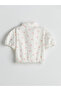Bow Printed Girl's Crop Shirt (S5) - 4