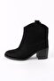 Alessia Western Black Color Heeled Women's Boots
