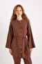 100% Linen Regular Fit Lace-Up Long Sleeve Hijab Shirt Tunic D4394Ax24Hs - 3
