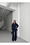 Women's Dark Navy Oversized Denim Set with Tie Detail - 4