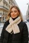 Beige Soft Textured Plush Women's Neck Collar