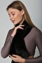 Black Soft Textured Plush Women's Neck Collar - 8