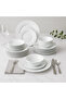 طقم سفرة بورسلان نقي 24 قطعة – عملي وأنيق للاستخدام اليومي لـ 6 أشخاص