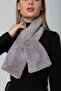 Gray Soft Textured Plush Women's Neck Collar - 4
