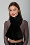 Black Soft Textured Plush Women's Neck Collar - 2