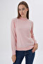 Pink 100% Organic Cotton Half Turtleneck Knit Sweater Knitted Blouse - 2