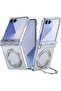 Magnetic Case for Samsung Galaxy Z Flip7 – 360° Ring Stand, Shockproof, Clear