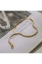 Gold Steel Zircon Stone Waterway Bracelet 16 cm Additional 5 cm Gift Bracelet Gift for a Friend or Lover - 5