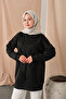 Front V-Neck Detailed Tunic Black - 5