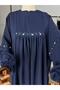 Daisy Embroidered Oversize Dream Suit - Navy Blue - 4