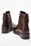 Yan Ribbon Stone Buckle Boots Brown Leather - 4