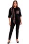 Trend42Plus Plus Size Black Shirt with Leopard Print and Arm Epaulet Detail - 4