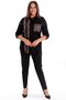 Trend42Plus Plus Size Black Shirt with Leopard Print and Arm Epaulet Detail - 6