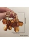 Amber Bloom Autumn Flower Earrings – Gold Hoop Detail - 5